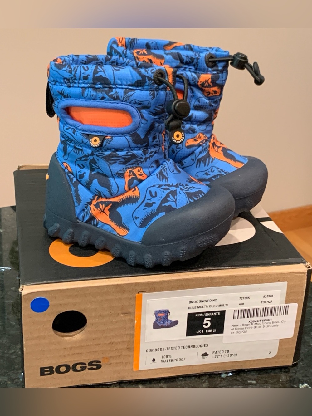 New! Bogs B Moc Snow Dino Boots Toddler Boys Size 5 Winter Boots